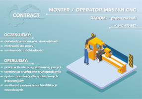 Zatrudnimy montera / operatora maszyn CNC